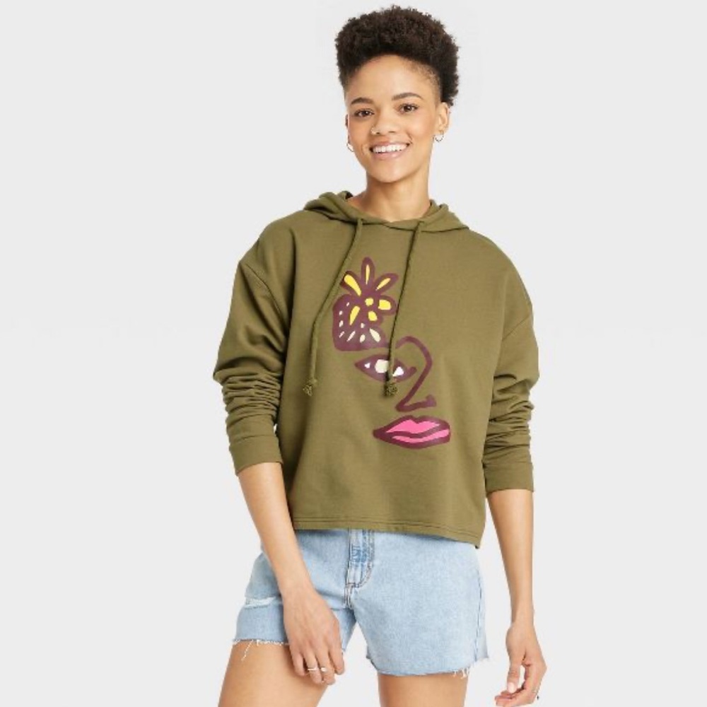 Pride Adult Blu Face Hoodie - Olive Green